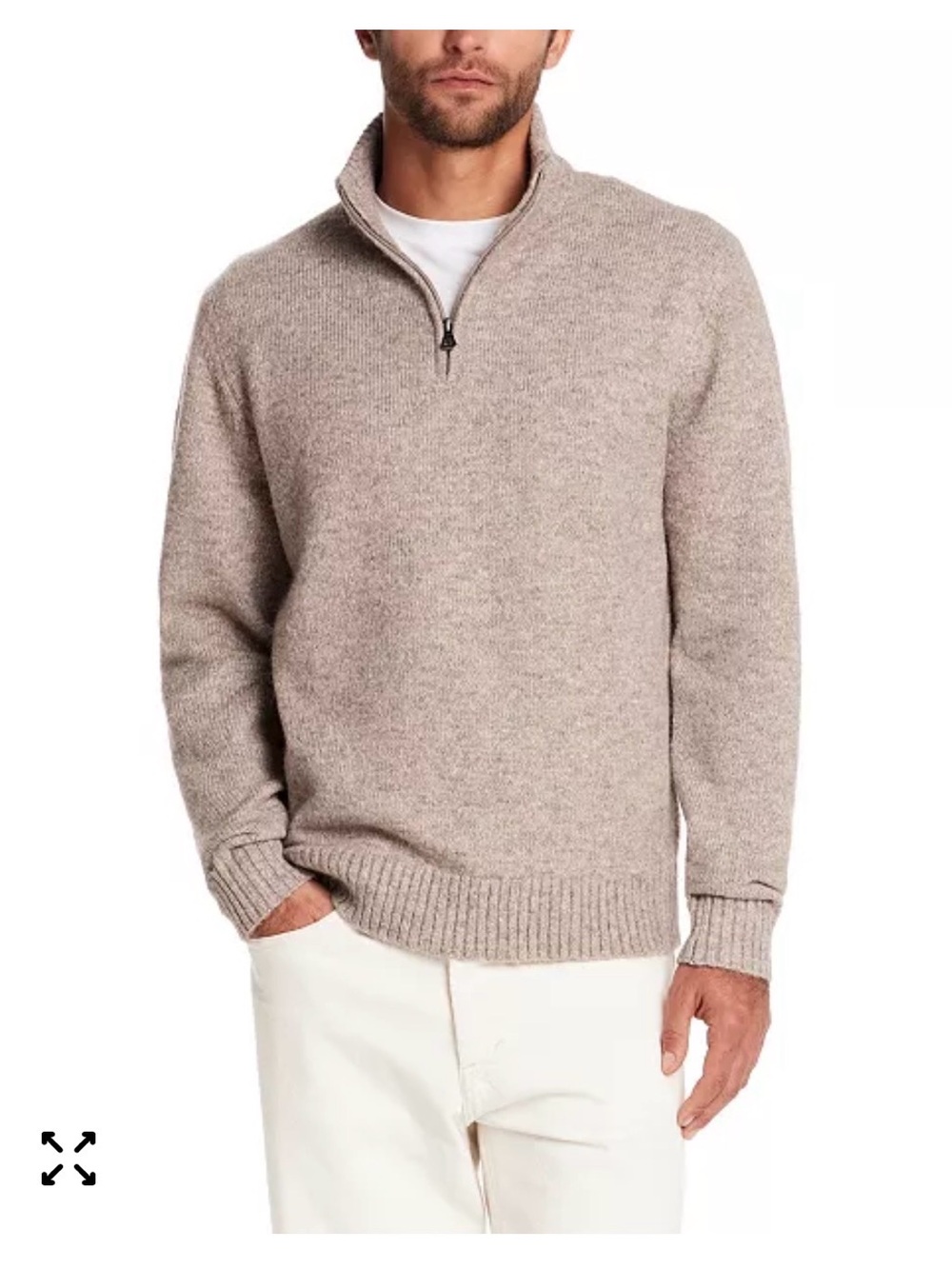 NWT Nordstrom Men's Fuzzy Quarter Zip Long Sleeve Sweater 100% cashmere size M